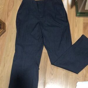 Navy Blue Trousers with Classic Straight-Leg Cut